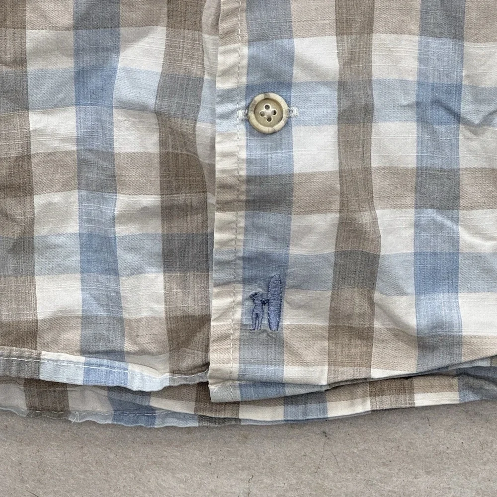 Johnnie-O Hangin' Out Shirt Mens XL Blue Plaid Button Front Long Sleeve‎ Cotton